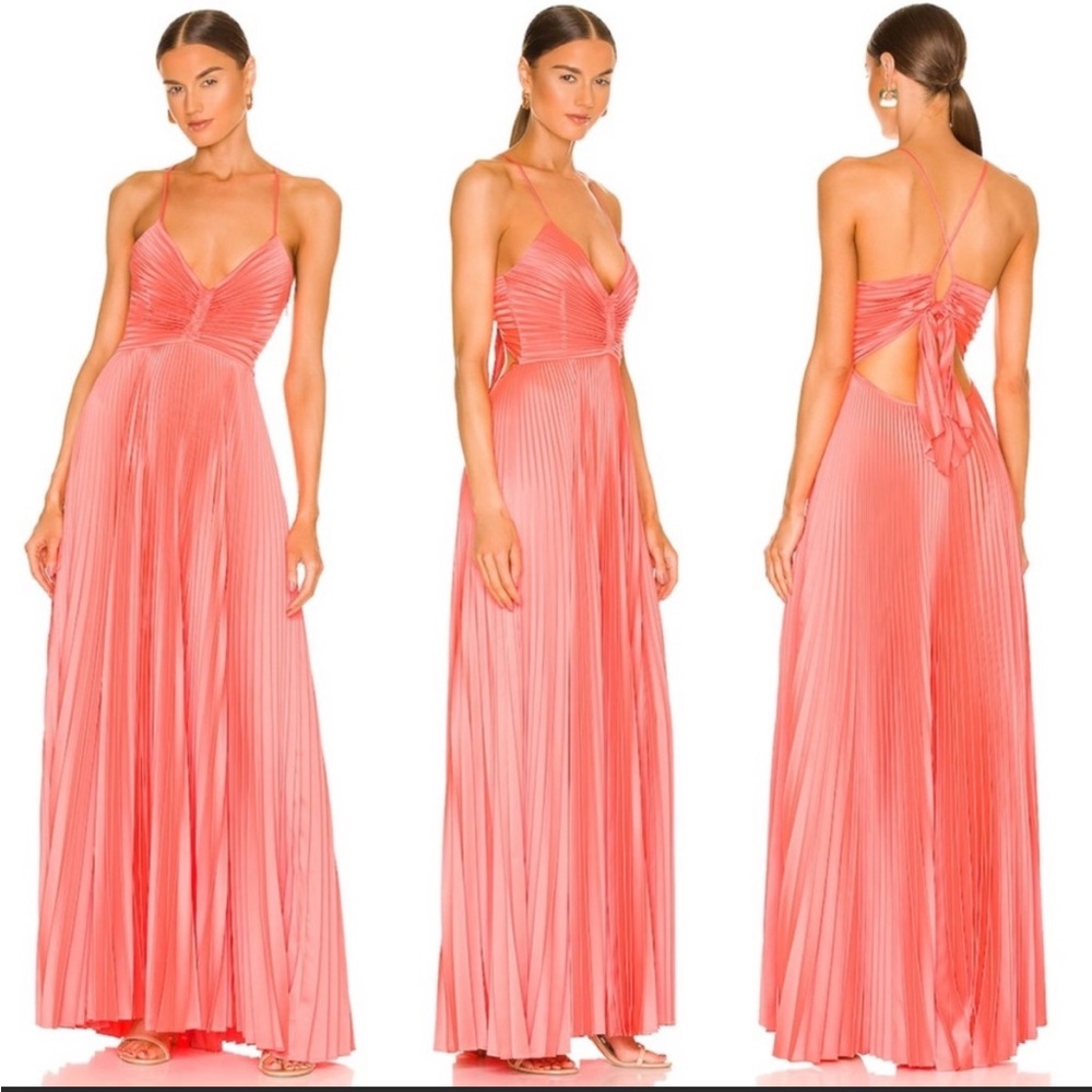 Perfect condition A.L.C pleated Aries gown in pink size 4